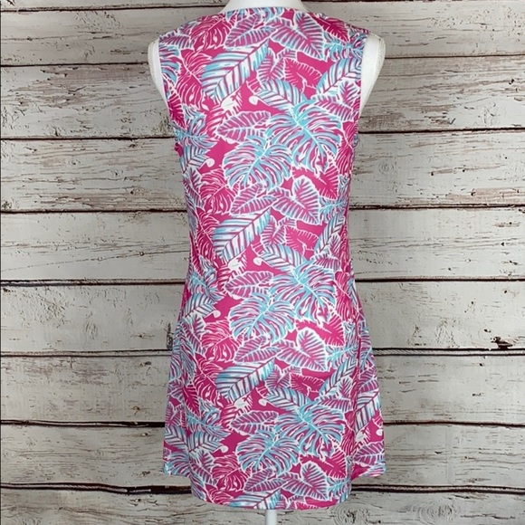 Pink Lily Beautiful Bright Pink & Teal Dress Smal - Picture 4 of 8